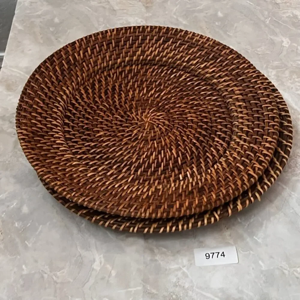 Wicker Rattan Charger Plates 13.5